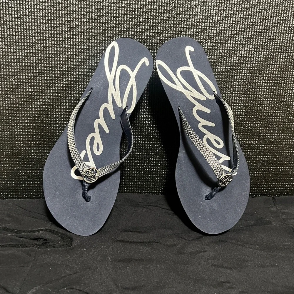 Guess Women's Navy Platform Sandals - Picture 2 of 6